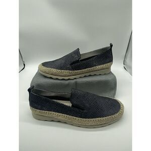 The FLEXX Women's Chappie Espadrille‎ Sneaker in Black Milos Leather- Size 6.5